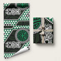 Green Aotearoa Niho Taniwha Wrapping Paper Maori Mythology Tooth - Taniko Motifs - Aussie Hoodie