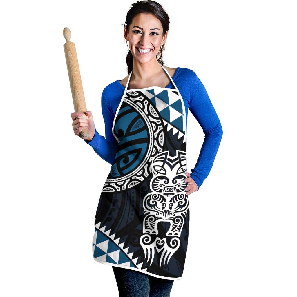Blue Aotearoa Niho Taniwha Apron Maori Mythology Tooth - Taniko Motifs - Aussie Hoodie