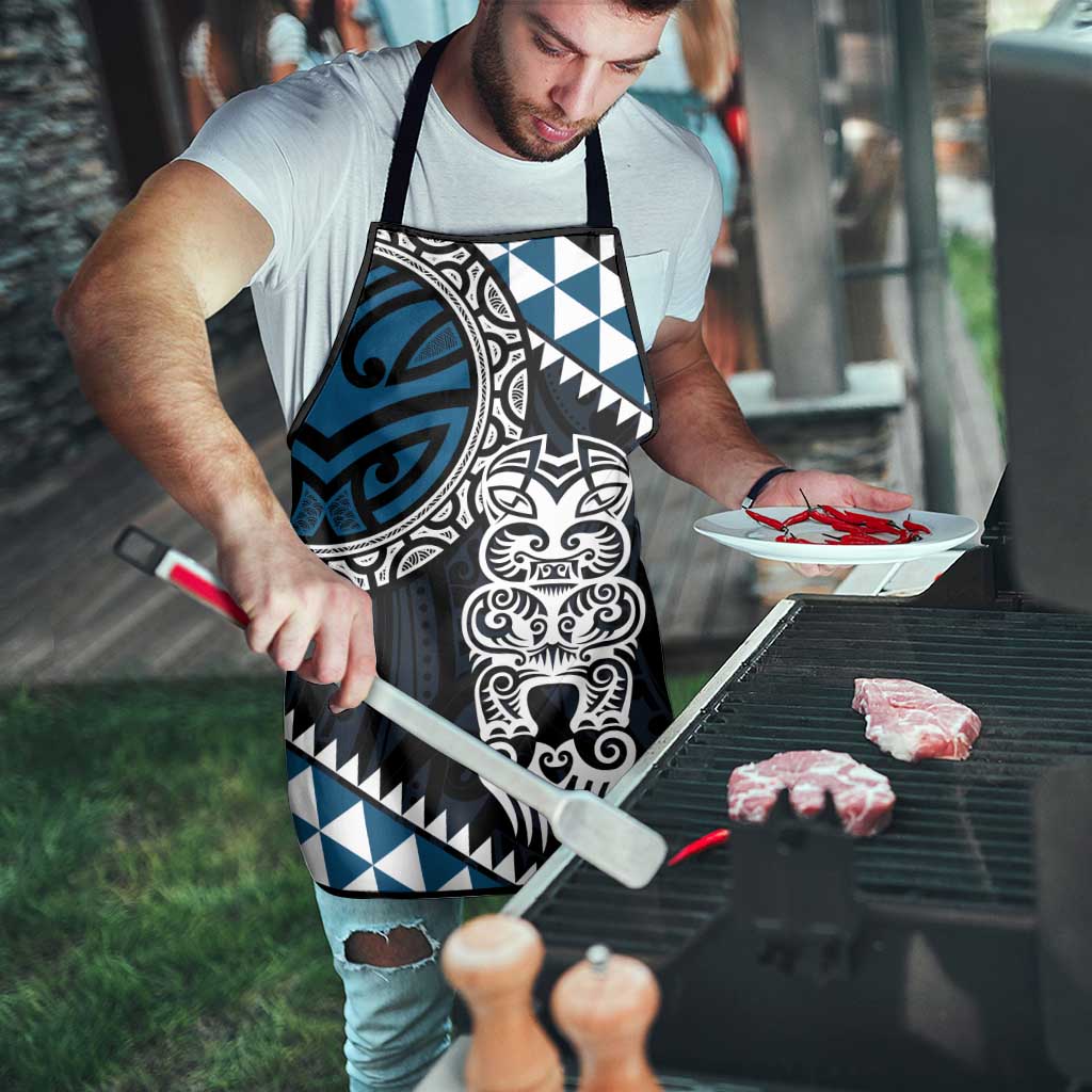 Blue Aotearoa Niho Taniwha Apron Maori Mythology Tooth - Taniko Motifs - Aussie Hoodie
