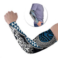 Blue Aotearoa Niho Taniwha Arm Sleeves Maori Mythology Tooth - Taniko Motifs - Aussie Hoodie
