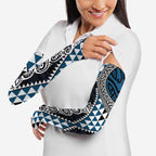 Blue Aotearoa Niho Taniwha Arm Sleeves Maori Mythology Tooth - Taniko Motifs - Aussie Hoodie