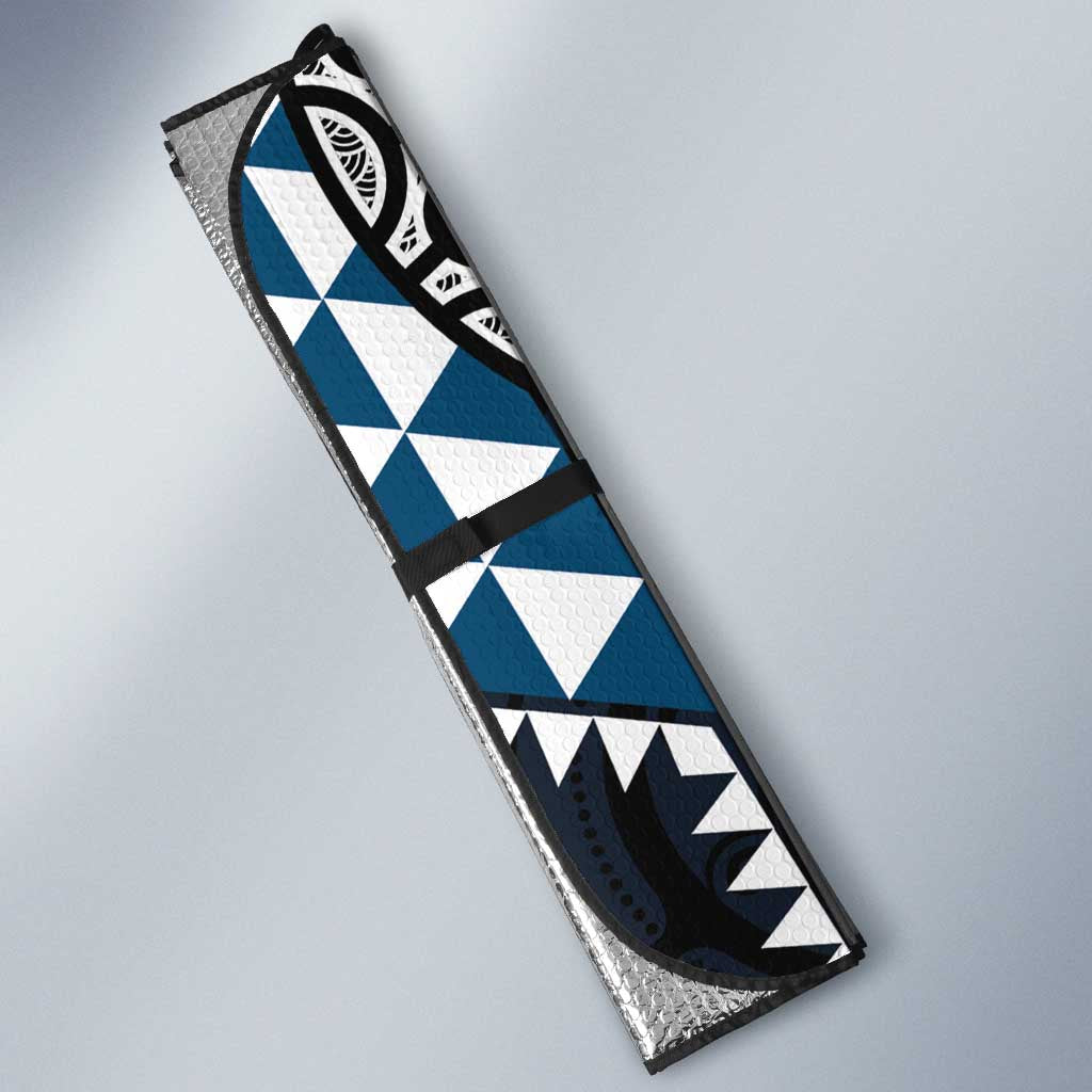 Blue Aotearoa Niho Taniwha Auto Sun Shade Maori Mythology Tooth - Taniko Motifs - Aussie Hoodie