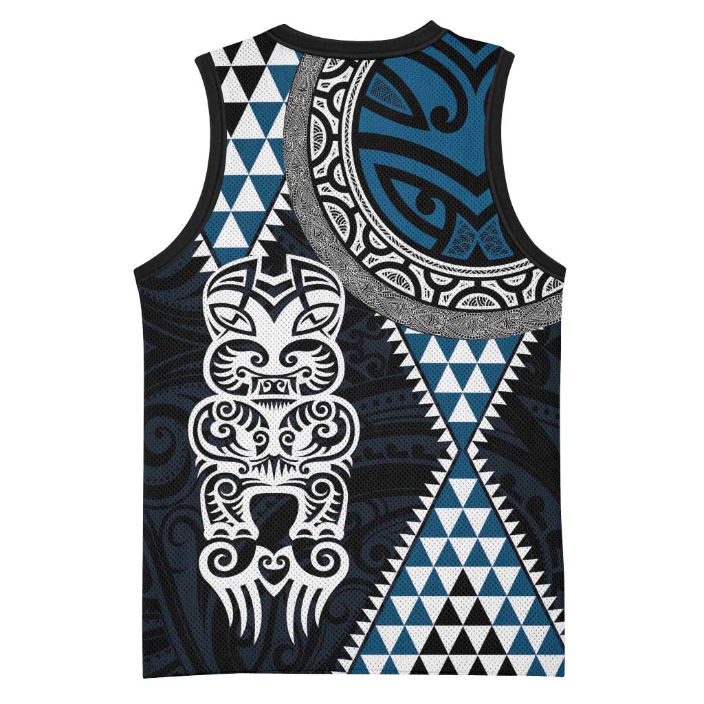 Blue Aotearoa Niho Taniwha Basketball Jersey Maori Mythology Tooth - Taniko Motifs - Aussie Hoodie