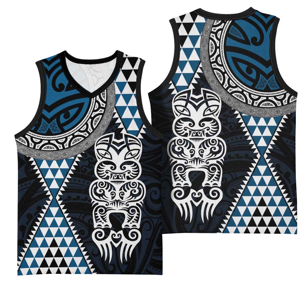 Blue Aotearoa Niho Taniwha Basketball Jersey Maori Mythology Tooth - Taniko Motifs - Aussie Hoodie