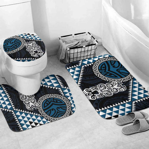 Blue Aotearoa Niho Taniwha Bathroom Set Maori Mythology Tooth - Taniko Motifs - Aussie Hoodie