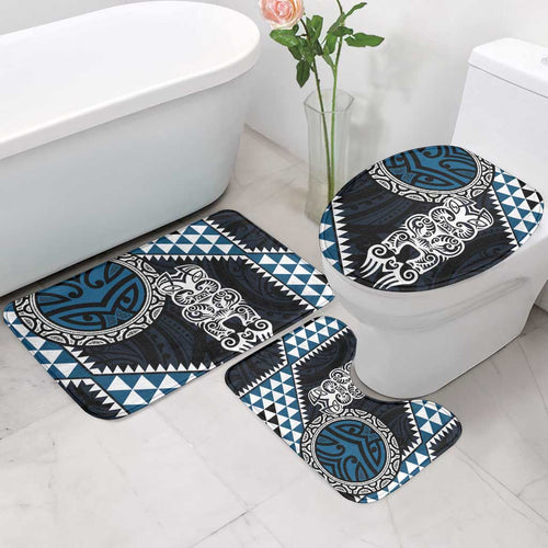Blue Aotearoa Niho Taniwha Bathroom Set Maori Mythology Tooth - Taniko Motifs - Aussie Hoodie