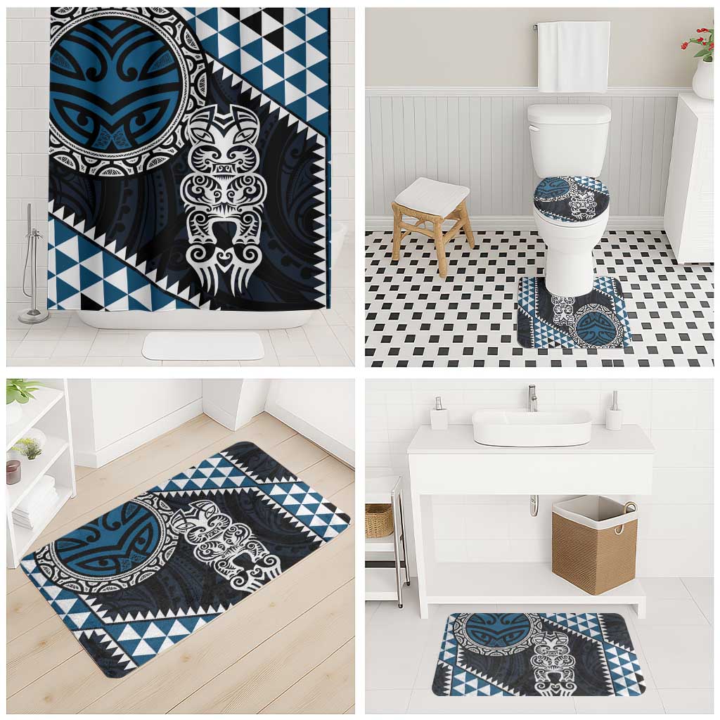 Blue Aotearoa Niho Taniwha Bathroom Set Maori Mythology Tooth - Taniko Motifs - Aussie Hoodie