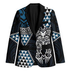 Blue Aotearoa Niho Taniwha Blazer Maori Mythology Tooth - Taniko Motifs - Aussie Hoodie
