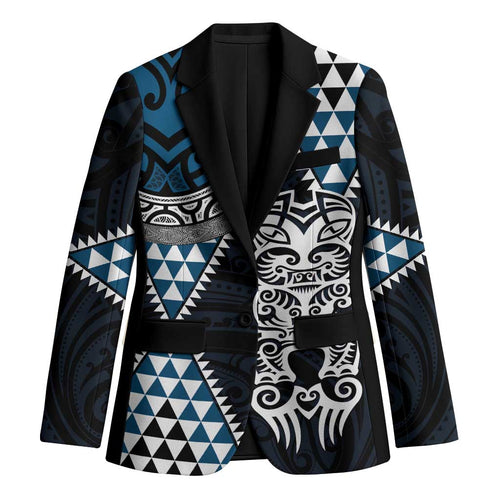 Blue Aotearoa Niho Taniwha Blazer Maori Mythology Tooth - Taniko Motifs - Aussie Hoodie