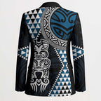 Blue Aotearoa Niho Taniwha Blazer Maori Mythology Tooth - Taniko Motifs - Aussie Hoodie
