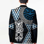 Blue Aotearoa Niho Taniwha Blazer Maori Mythology Tooth - Taniko Motifs - Aussie Hoodie