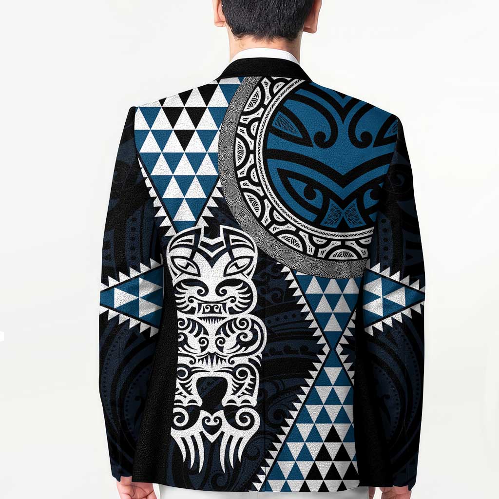 Blue Aotearoa Niho Taniwha Blazer Maori Mythology Tooth - Taniko Motifs - Aussie Hoodie