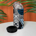 Blue Aotearoa Niho Taniwha 4 in 1 Can Cooler Tumbler Maori Mythology Tooth - Taniko Motifs