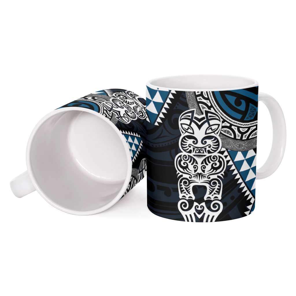 Blue Aotearoa Niho Taniwha Ceramic Mug Maori Mythology Tooth - Taniko Motifs - Aussie Hoodie