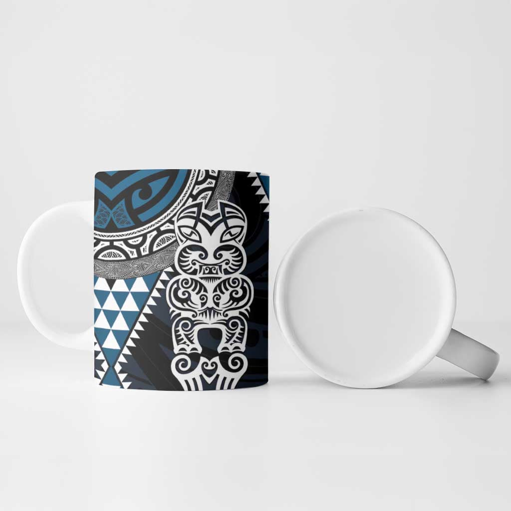 Blue Aotearoa Niho Taniwha Ceramic Mug Maori Mythology Tooth - Taniko Motifs - Aussie Hoodie