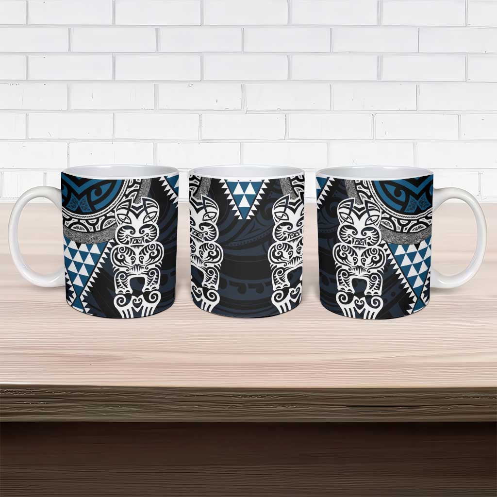 Blue Aotearoa Niho Taniwha Ceramic Mug Maori Mythology Tooth - Taniko Motifs - Aussie Hoodie
