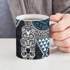 Blue Aotearoa Niho Taniwha Ceramic Mug Maori Mythology Tooth - Taniko Motifs - Aussie Hoodie