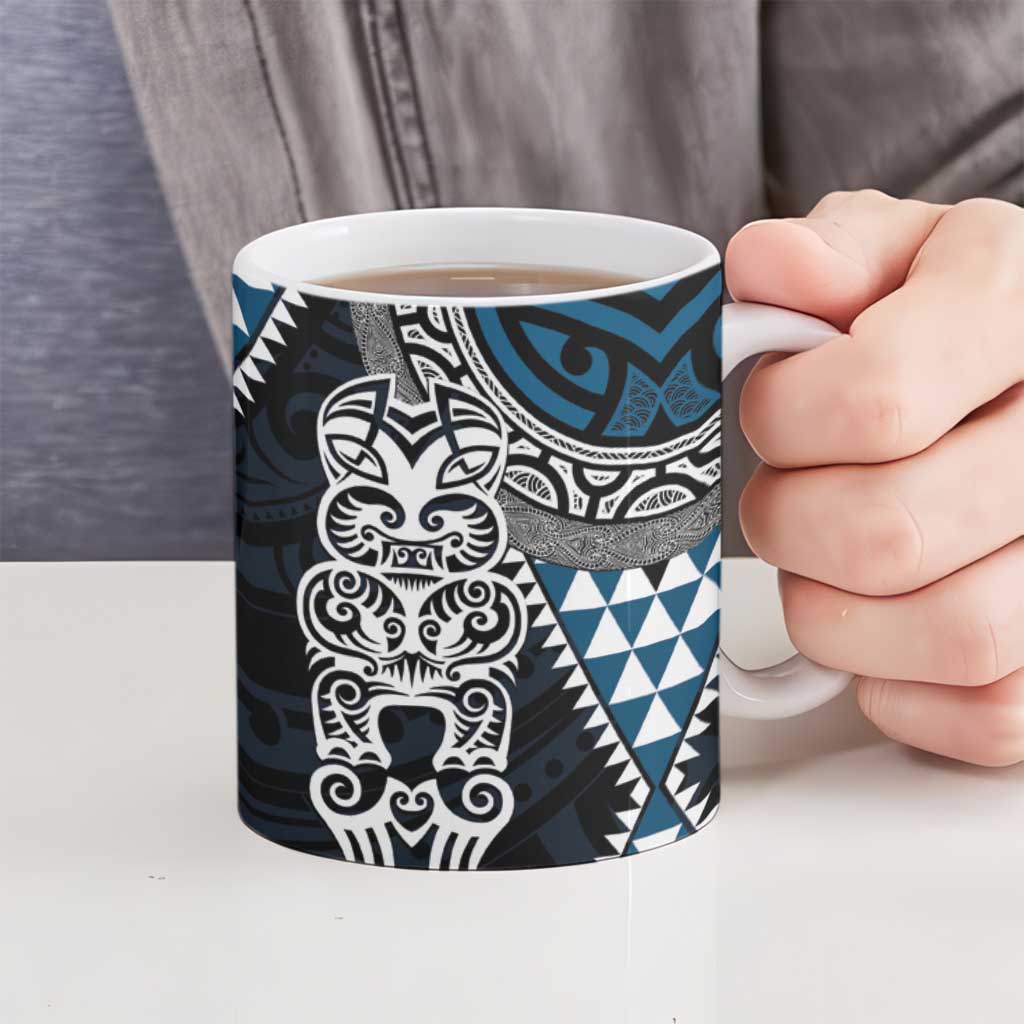 Blue Aotearoa Niho Taniwha Ceramic Mug Maori Mythology Tooth - Taniko Motifs - Aussie Hoodie