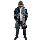 Blue Aotearoa Niho Taniwha Cloak Maori Mythology Tooth - Taniko Motifs - Aussie Hoodie