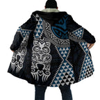 Blue Aotearoa Niho Taniwha Cloak Maori Mythology Tooth - Taniko Motifs - Aussie Hoodie