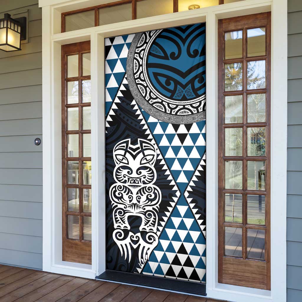 Blue Aotearoa Niho Taniwha Door Cover Maori Mythology Tooth - Taniko Motifs - Aussie Hoodie