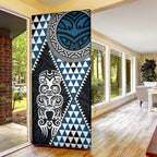 Blue Aotearoa Niho Taniwha Door Cover Maori Mythology Tooth - Taniko Motifs - Aussie Hoodie