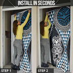 Blue Aotearoa Niho Taniwha Door Cover Maori Mythology Tooth - Taniko Motifs - Aussie Hoodie