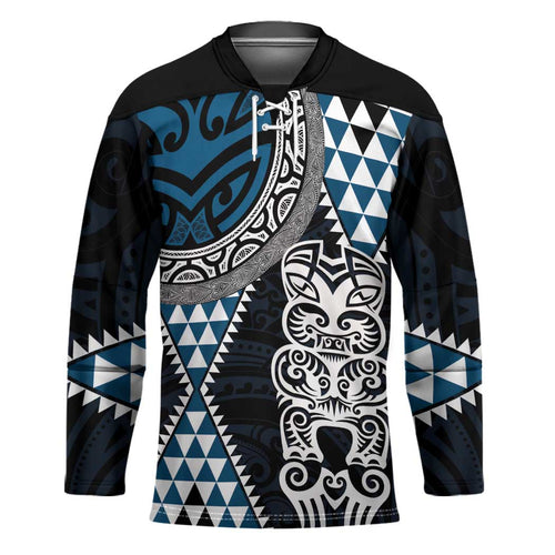 Blue Aotearoa Niho Taniwha Hockey Jersey Maori Mythology Tooth - Taniko Motifs - Aussie Hoodie