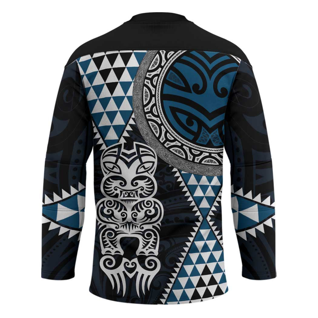 Blue Aotearoa Niho Taniwha Hockey Jersey Maori Mythology Tooth - Taniko Motifs - Aussie Hoodie