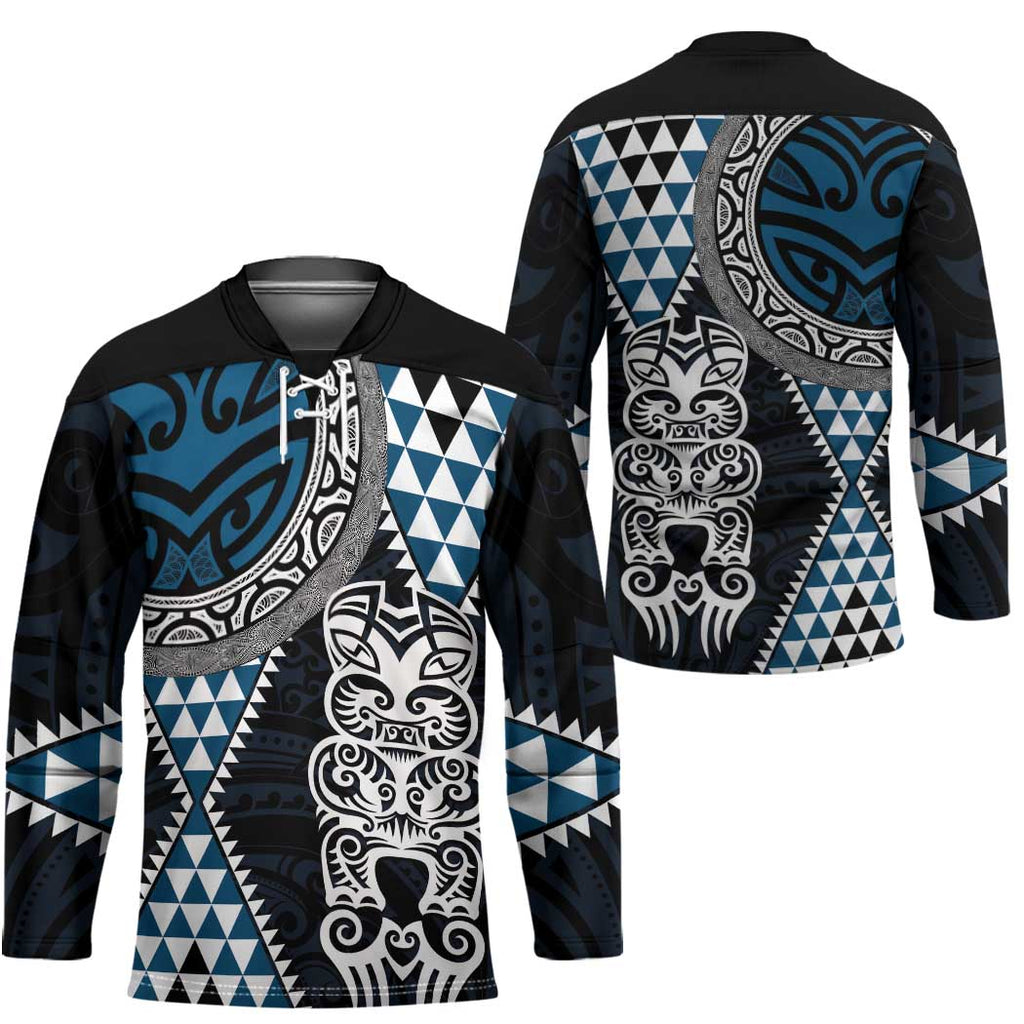 Blue Aotearoa Niho Taniwha Hockey Jersey Maori Mythology Tooth - Taniko Motifs - Aussie Hoodie