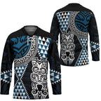 Blue Aotearoa Niho Taniwha Hockey Jersey Maori Mythology Tooth - Taniko Motifs - Aussie Hoodie