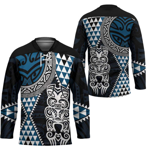 Blue Aotearoa Niho Taniwha Hockey Jersey Maori Mythology Tooth - Taniko Motifs - Aussie Hoodie