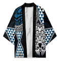 Blue Aotearoa Niho Taniwha Kimono Maori Mythology Tooth - Taniko Motifs - Aussie Hoodie