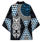 Blue Aotearoa Niho Taniwha Kimono Maori Mythology Tooth - Taniko Motifs - Aussie Hoodie