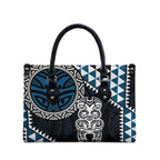 Blue Aotearoa Niho Taniwha Leather Bag Maori Mythology Tooth - Taniko Motifs - Aussie Hoodie