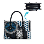 Blue Aotearoa Niho Taniwha Leather Bag Maori Mythology Tooth - Taniko Motifs - Aussie Hoodie