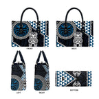Blue Aotearoa Niho Taniwha Leather Bag Maori Mythology Tooth - Taniko Motifs - Aussie Hoodie