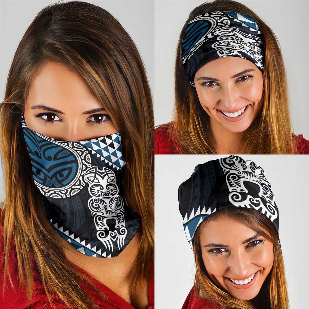 Blue Aotearoa Niho Taniwha Neck Gaiter Maori Mythology Tooth - Taniko Motifs - Aussie Hoodie
