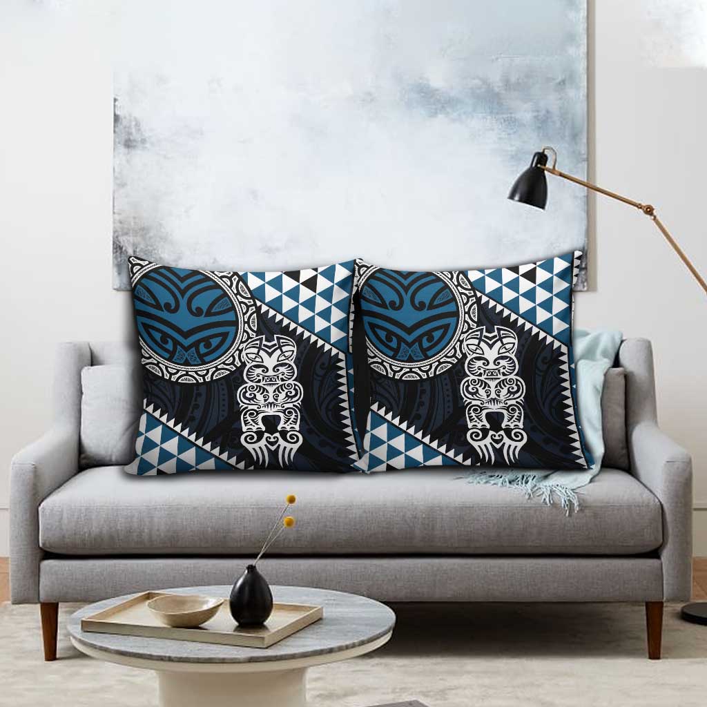 Blue Aotearoa Niho Taniwha Pillow Cover Maori Mythology Tooth - Taniko Motifs - Aussie Hoodie