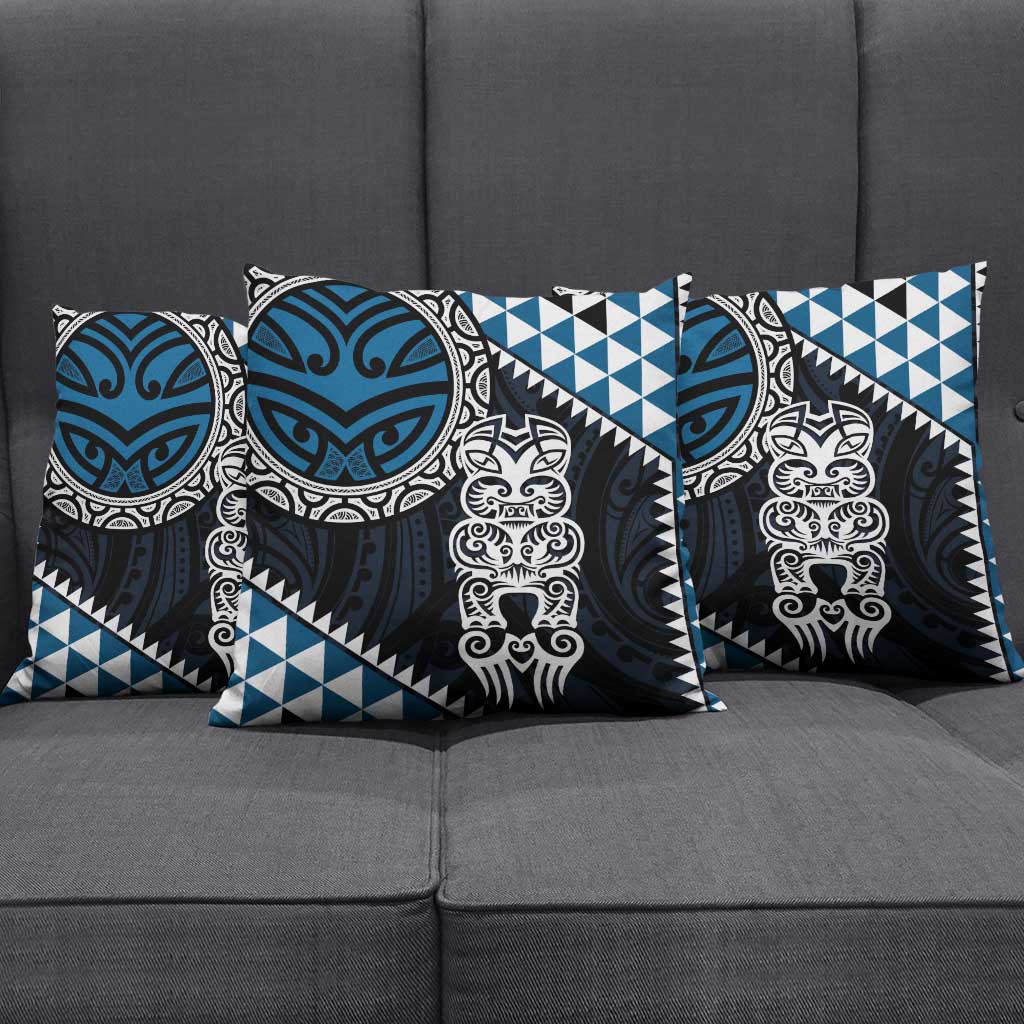 Blue Aotearoa Niho Taniwha Pillow Cover Maori Mythology Tooth - Taniko Motifs - Aussie Hoodie