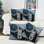 Blue Aotearoa Niho Taniwha Pillow Cover Maori Mythology Tooth - Taniko Motifs - Aussie Hoodie