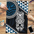 Blue Aotearoa Niho Taniwha Puzzle Maori Mythology Tooth - Taniko Motifs - Aussie Hoodie