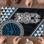 Blue Aotearoa Niho Taniwha Puzzle Maori Mythology Tooth - Taniko Motifs - Aussie Hoodie