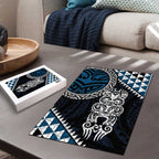 Blue Aotearoa Niho Taniwha Puzzle Maori Mythology Tooth - Taniko Motifs - Aussie Hoodie