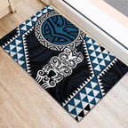 Blue Aotearoa Niho Taniwha Rubber Doormat Maori Mythology Tooth - Taniko Motifs