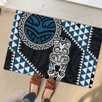 Blue Aotearoa Niho Taniwha Rubber Doormat Maori Mythology Tooth - Taniko Motifs