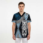Blue Aotearoa Niho Taniwha Scrub Top Maori Mythology Tooth - Taniko Motifs - Aussie Hoodie