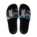 Blue Aotearoa Niho Taniwha Slide Sandals Maori Mythology Tooth - Taniko Motifs - Aussie Hoodie