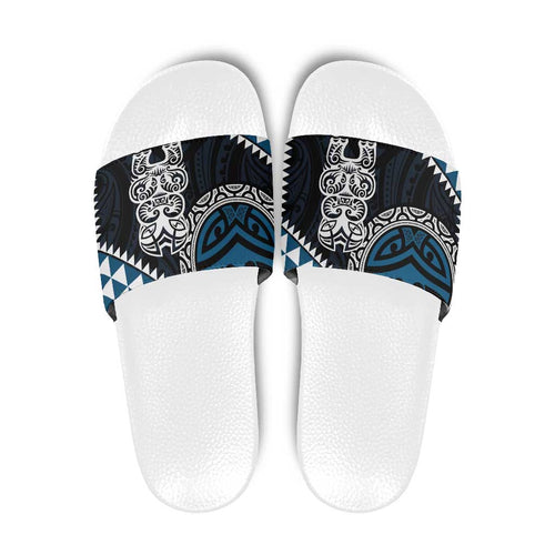 Blue Aotearoa Niho Taniwha Slide Sandals Maori Mythology Tooth - Taniko Motifs - Aussie Hoodie