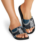 Blue Aotearoa Niho Taniwha Slide Sandals Maori Mythology Tooth - Taniko Motifs - Aussie Hoodie